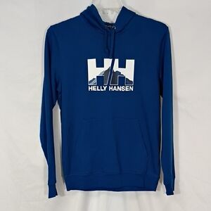 NWT Helly Hansen Nord Graphic Pullover Hoodie Blue Mens Size Small Outdoor